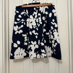 Floral Navy and White Skirt